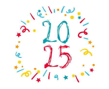 2025 Happy New Year Holiday Design Blue And Pink Ink Pen Drawing Festive Elegant Abstract Vector Illustrationのイラスト素材