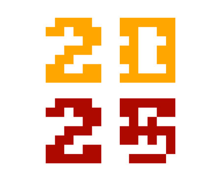 2025 Happy New Year Holiday Design Red And Yellow Elegant Abstract Vector Illustrationのイラスト素材