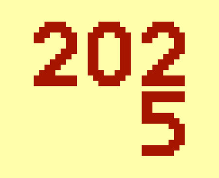 2025 Happy New Year Design Pixel Brown Creative Abstract Vector Illustration
