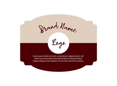 Bottle Label Template Design Maroon Brand Packaging Product Vector Illustrationのイラスト素材