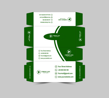 Tissue Box Design Template Green Color Paper Towel Packaging Vector Illustrationのイラスト素材