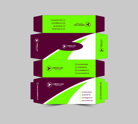 Tissue Box Design Template Purple And Green Paper Towel Packaging Vector Illustrationのイラスト素材