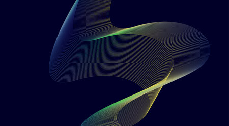 Blend Wavy Curved Lines Background Abstract Design Vector Illustration
