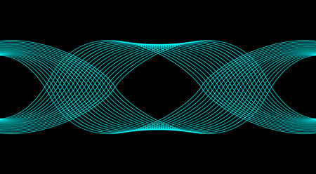 Blend Curved Wavy Lines Cyan Abstract Background Design Vector Illustration