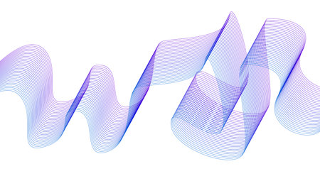 Abstract Blend Lines Wavy Design Blue Gradient Vector Illustration