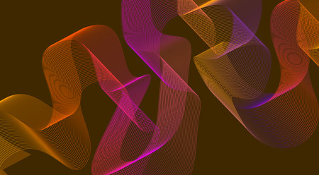Abstract Blend Lines Wavy Curved Background Brown Colorful Gradient Design Vector Illustration