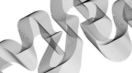 Abstract Blend Lines Wavy Curved Black Design Background Vector Illustrationのイラスト素材
