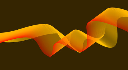 Abstract Wavy Blend Curved Lines Background Orange Gradient Design Vector Illustrationのイラスト素材