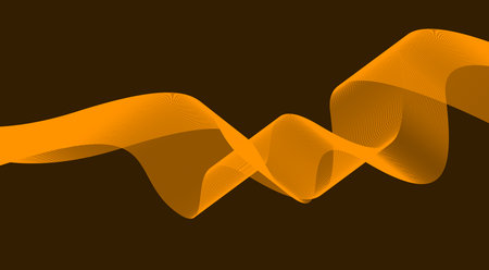 Abstract Wavy Blend Curved Lines Background Orange Design Vector Illustrationのイラスト素材