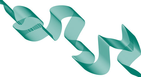 Wavy Blend Curved Lines Design Green Cyan Color Abstract Background Vector Illustrationのイラスト素材