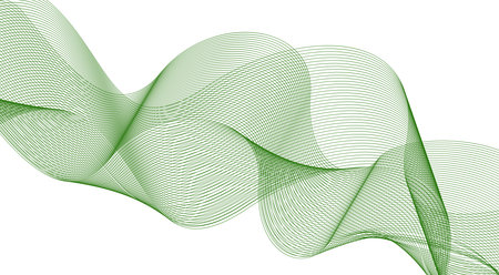 Blend Curved Wavy Lines Green Color Design Background Abstract Vector Illustrationのイラスト素材