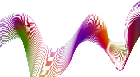 Blend Curved Wavy Lines Gradient Multicolor Design Background Abstract Vector Illustration