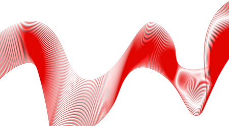 Blend Curved Wavy Lines Red Design Abstract Background Vector Illustrationのイラスト素材