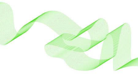 Wavy Blend Lines Design Green Abstract Background Vector Illustrationのイラスト素材