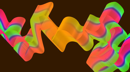 Wavy Blend Lines Abstract Background Orange Gradient Color Curved Design Vector Illustration