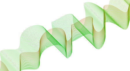 Wavy Blend Lines Abstract Green Gradient Curved Design Background Vector Illustrationのイラスト素材