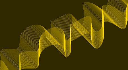 Blend Wavy Lines Curved Background Yellow Color Abstract Design Vector Illustrationのイラスト素材
