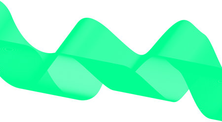Blend Wavy Lines Green Cyan Curved Abstract Background Design Vector Illustrationのイラスト素材