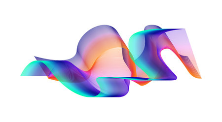 Blend Wavy Curved Abstract Design Multicolor Gradient Background Vector Illustrationのイラスト素材