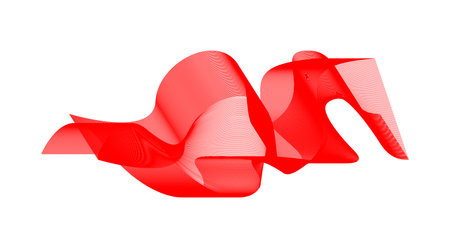 Blend Wavy Curved Abstract Design Red Background Vector Illustrationのイラスト素材