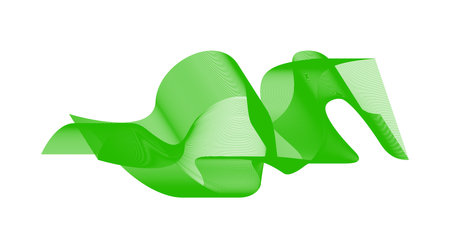 Blend Wavy Curved Abstract Design Green Background Vector Illustrationのイラスト素材