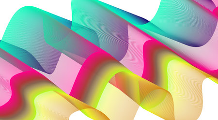 Wavy Blend Curved Colorful Gradient Abstract Background Design Vector Illustration