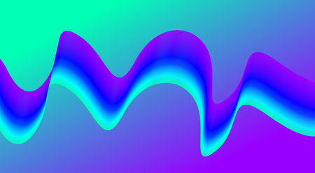 Abstract Blend Wavy Curved Background Blue Cyan Gradient Design Vector Illustrationのイラスト素材