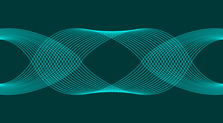 Wavy Blend Curved Background Blue Cyan Abstract Design Vector Illustration