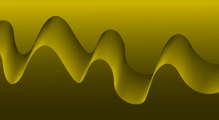 Blend Flowing Background Yellow Color Curved Smooth Abstract Design Vector Illustrationのイラスト素材