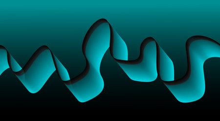 Blend Flowing Curved Smooth Background Blue Cyan Color Abstract Design Vector Illustration