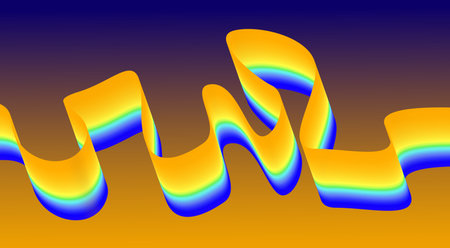 Blend Flowing Curved Smooth Background Orange Colorful Gradient Abstract Design Vector Illustrationのイラスト素材