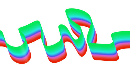 Blend Flowing Curved Smooth Green Cyan Colorful Gradient Abstract Background Design Vector Illustrationのイラスト素材