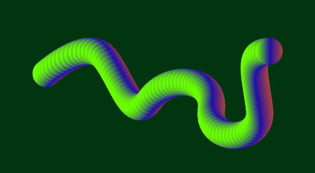 Blend Flowing 3D Smooth Background Green Color Abstract Design Vector Illustration