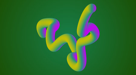 Blend Flowing 3D Background Color Green Abstract Smooth Design Vector Illustrationのイラスト素材