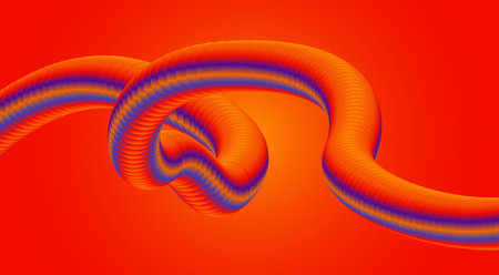 3D Blend Flowing Background Orange Abstract Smooth Design Vector Illustrationのイラスト素材