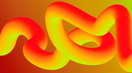 Abstract 3D Fluid Blend Flowing Background Orange Gradient Design Smooth Art Vector Illustration