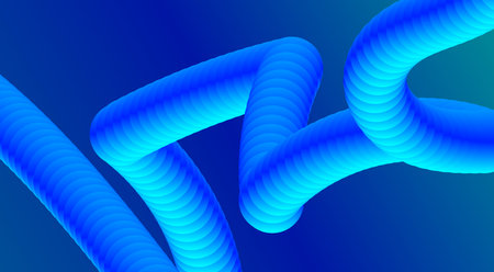 Abstract 3D Fluid Blend Flowing Background Blue Cyan Gradient Design Smooth Art Vector Illustration