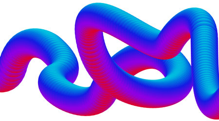 Abstract 3D Fluid Blend Flowing Colorful Design Smooth Background Art Vector Illustrationのイラスト素材