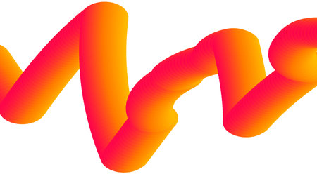 Abstract 3D Blend Flowing Orange Pink Gradient Color Background Design Smooth Art Vector Illustrationのイラスト素材