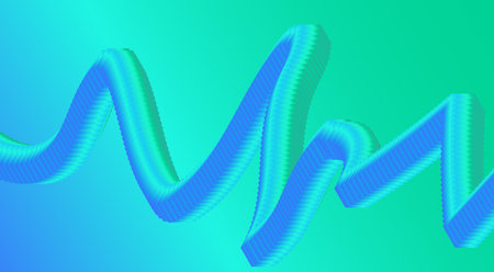 3D Blend Flowing Background Green Cyan Design Abstract Art Vector Illustrationのイラスト素材