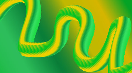 Blend Flowing 3D Background Green Yellow Gradient Design Abstract Art Vector Illustration