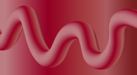 Blend Flowing 3D Red Background Abstract Design Art Vector Illustrationのイラスト素材