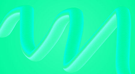 Blend Flowing 3D Background Green Cyan Design Abstract Art Vector Illustration