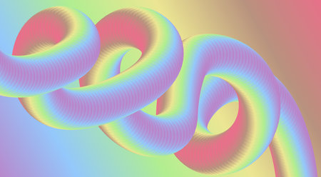 3D Flowing Blend Colorful Abstract Design Background Art Vector Illustrationのイラスト素材