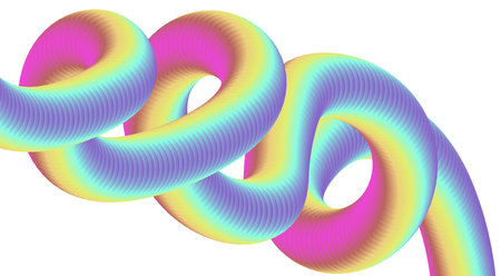 3D Flowing Blend Gradient Color Abstract Design Background Art Vector Illustrationのイラスト素材