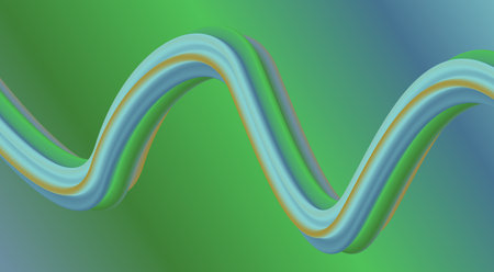 Blend 3D Flowing Gradient Green Cyan Color Background Design Stylized Art Vector Illustrationのイラスト素材