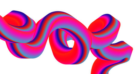 3D Flowing Blend Gradient Pink Design Stylized Background Art Vector Illustration