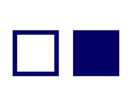 Square Shape And Square Outline Stroke Blue Symbol Vector Illustrationのイラスト素材