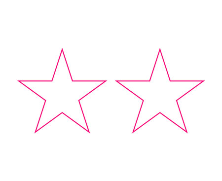 Star Shape Set Outline Stroke Pink Symbol Vector Illustration