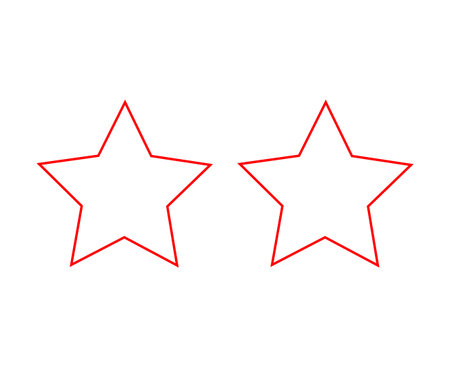 Star Shape Outline Stroke Red Design Elements Symbol Vector Illustration